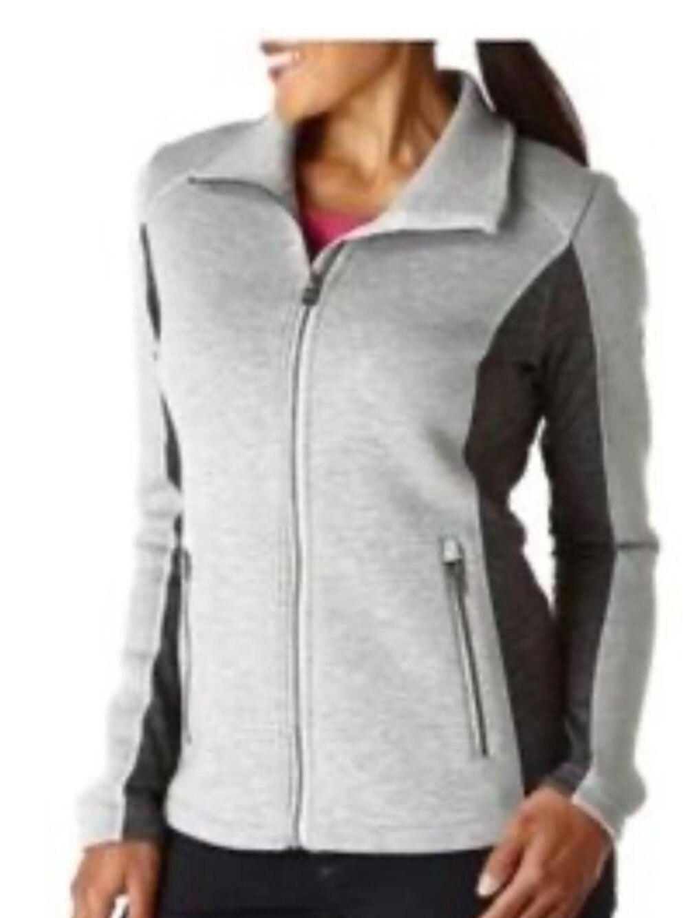 KÜHL Projekt Women’s Full Zip Jacket Large Gray Black Fleece Outdoor